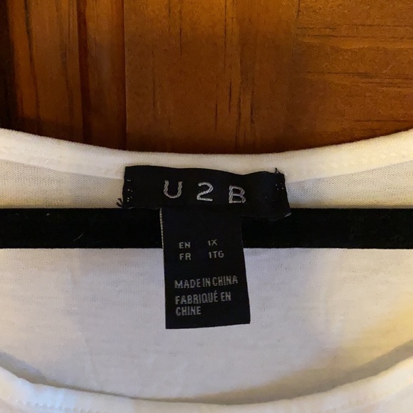 U2B Jersey Bodysuit with snap clasps, one-piece short sleeve t-shirt bodysuit - Picture 2 of 2